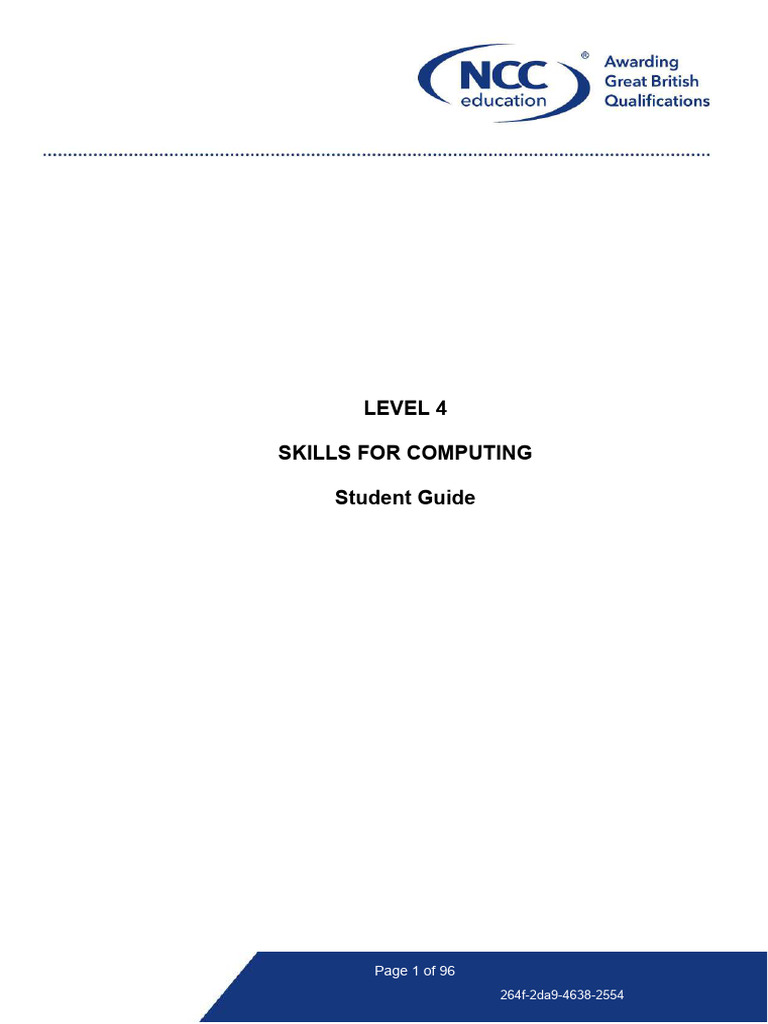 Skills For Computing Student Guide v1.1 | PDF | Lecture | Learning