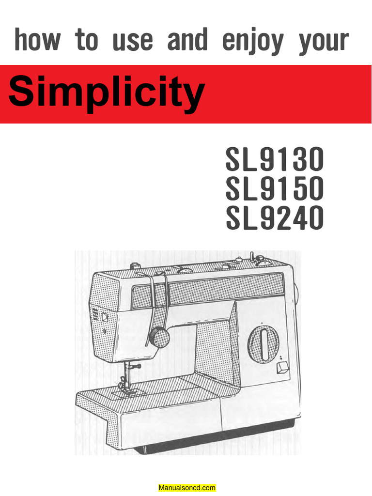 Simplicity Sewing Machine User Guide | PDF
