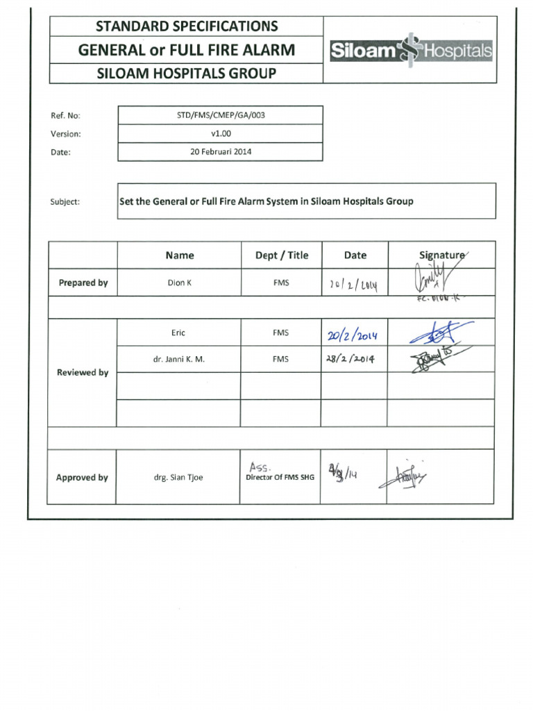 Standart of General or Full Fire Alarm - 20140304 | PDF