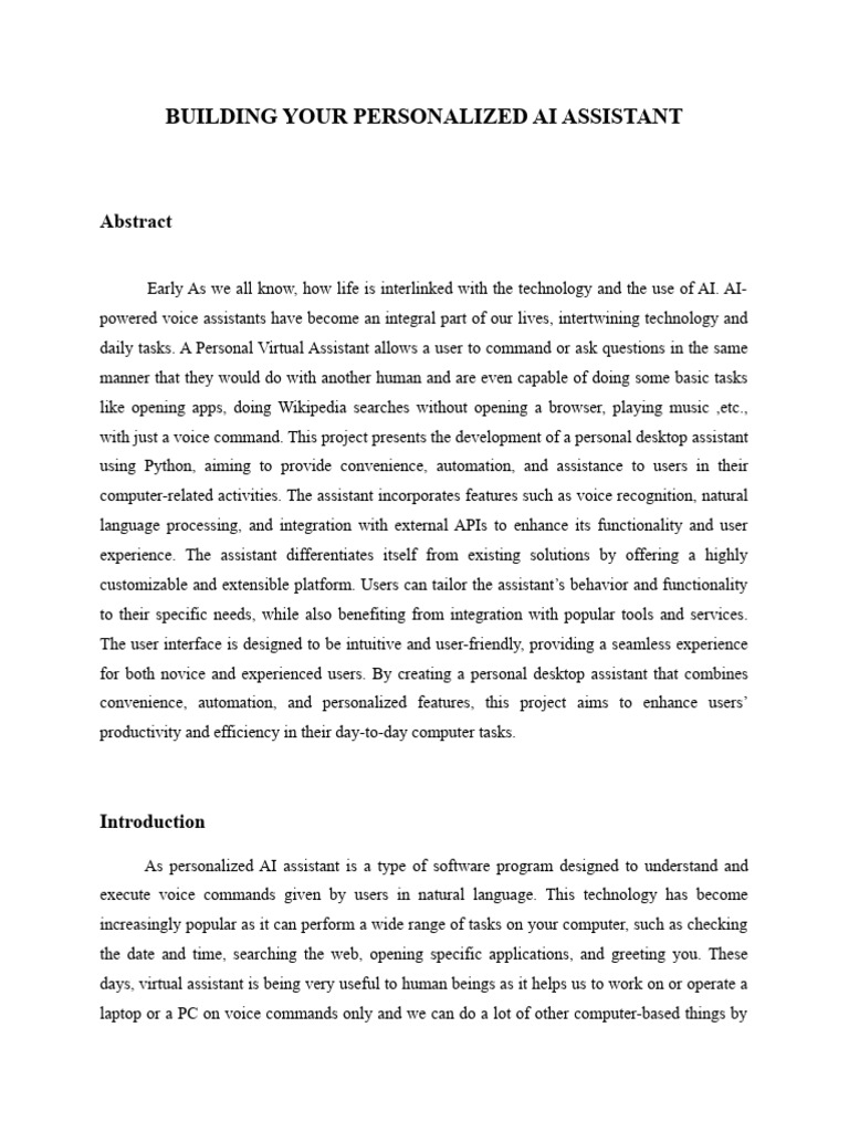 Build Your Custom AI Assistant | PDF | Artificial Intelligence ...