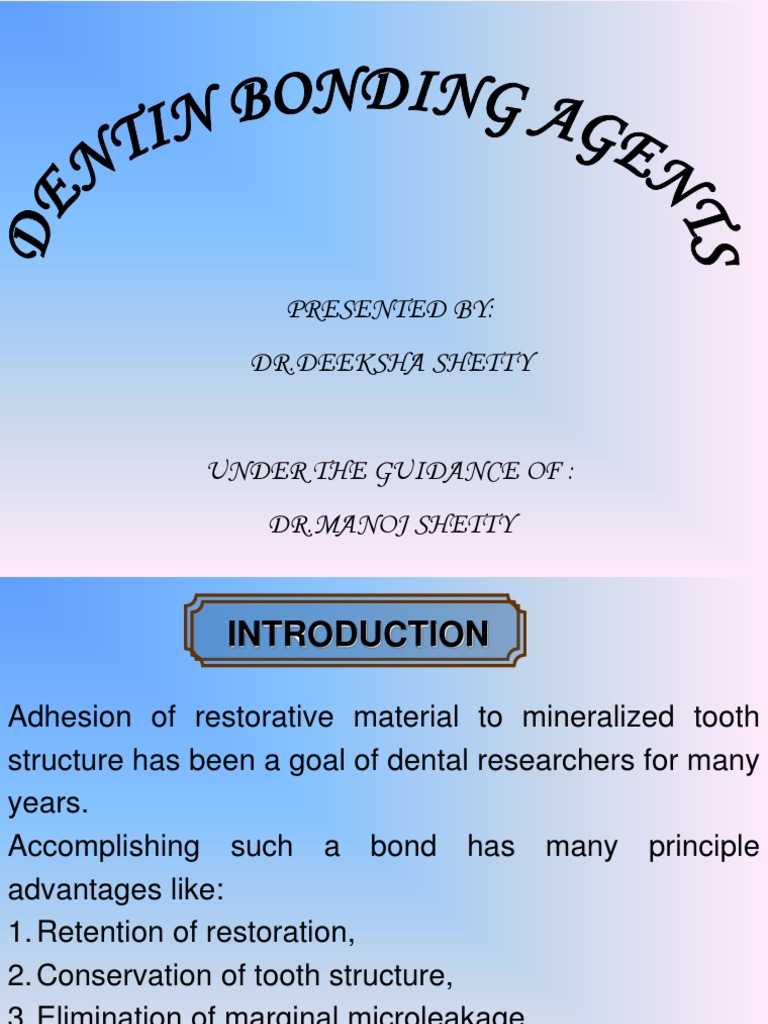 Dentin Bonding Agents PDF Adhesion Tooth Enamel