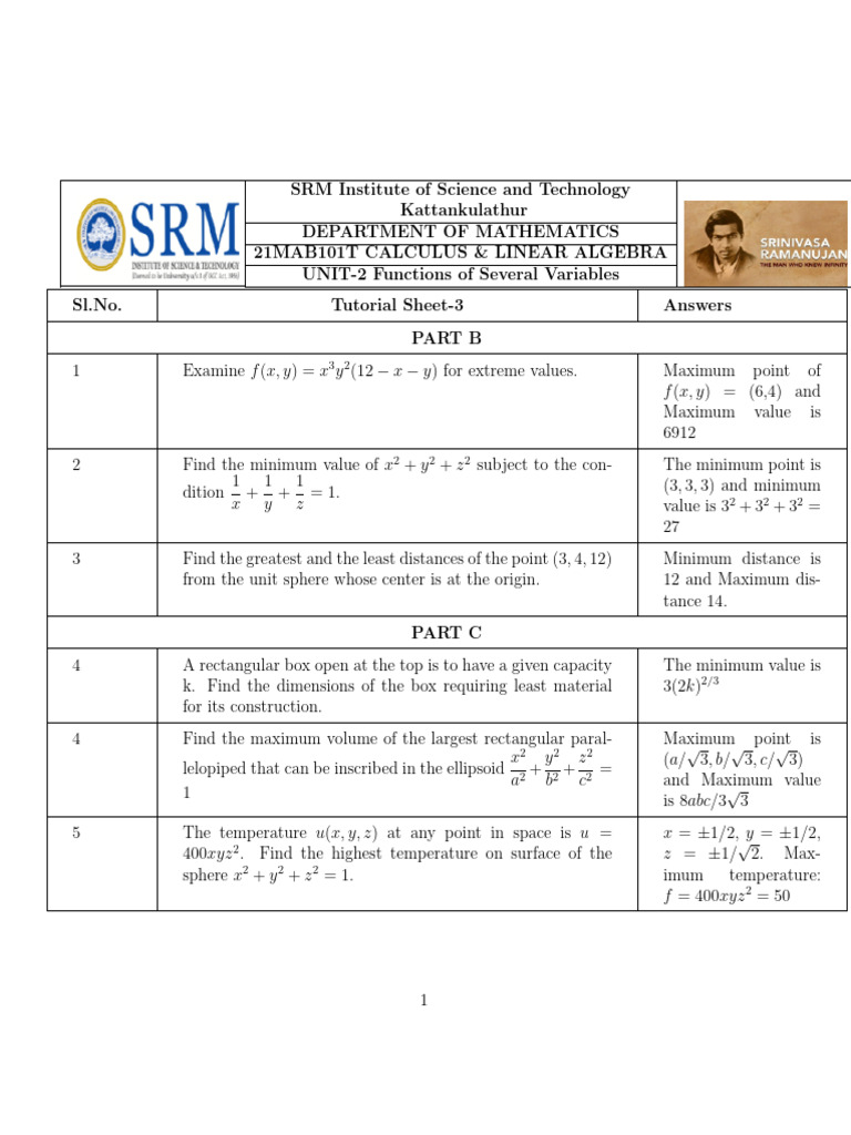 Tutorial Sheet 3 Pdf Applied Mathematics Mathematical Physics