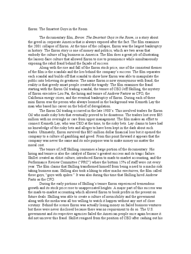 enron scandal essay