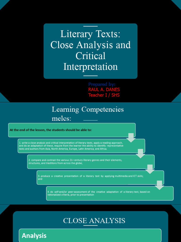 1 Literary Text Close Analysis and Critical Interpretation PDF | PDF ...