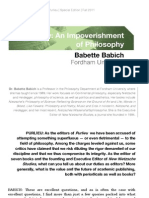 Babich-An Impoverishment of Philosophy in Purlieu - SE - Fall11 - Web