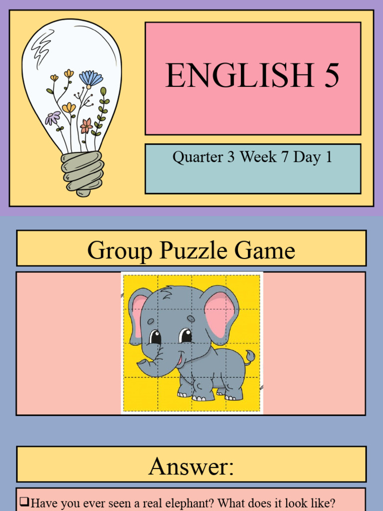 English 5: Quarter 3 Week 7 Activities | PDF | Project Based Learning