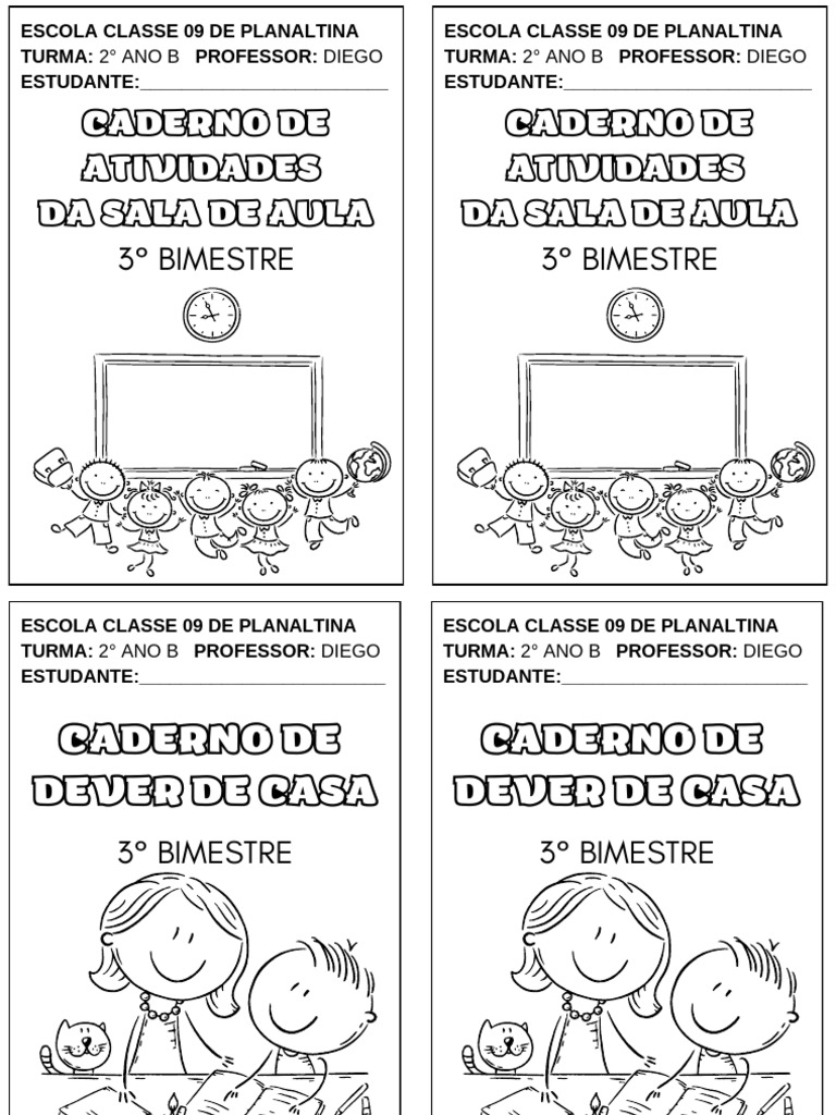 Capa de Caderno 3º Bimestre | PDF