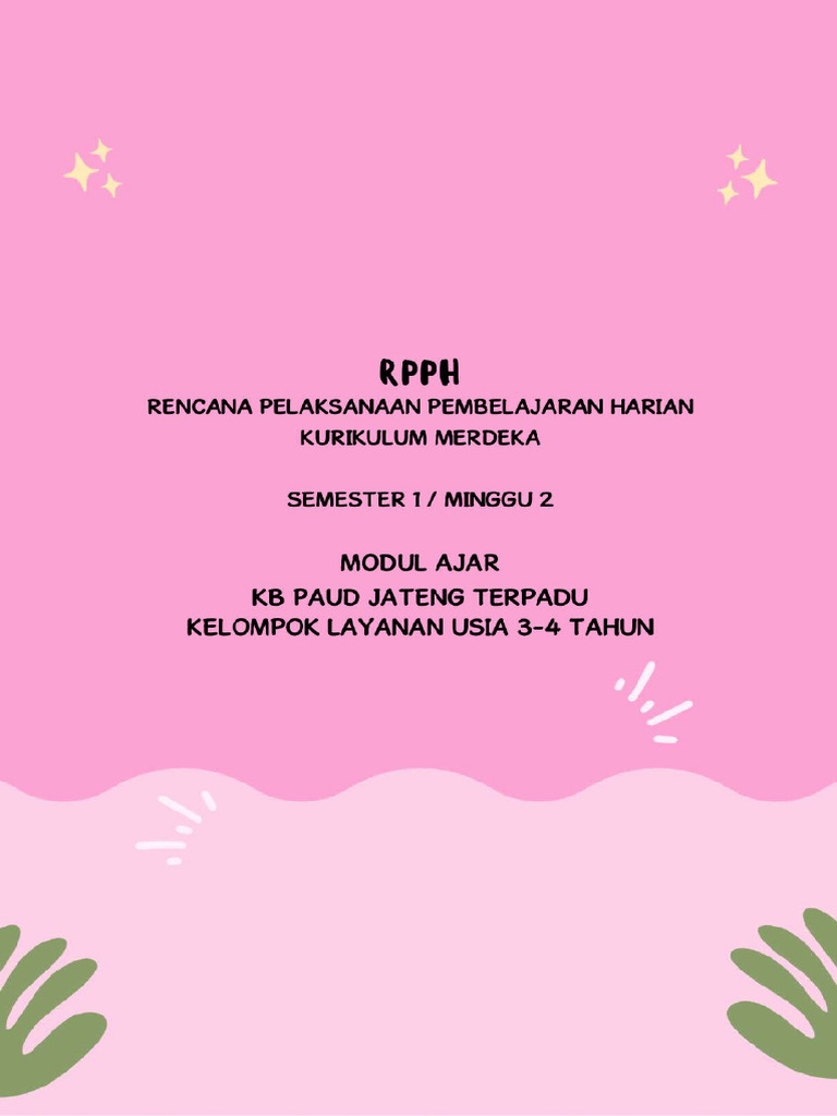 Modul Ajar RPPH KB B 3 4 Tahun Kurmer Smt1 Minggu 02 FREE | PDF