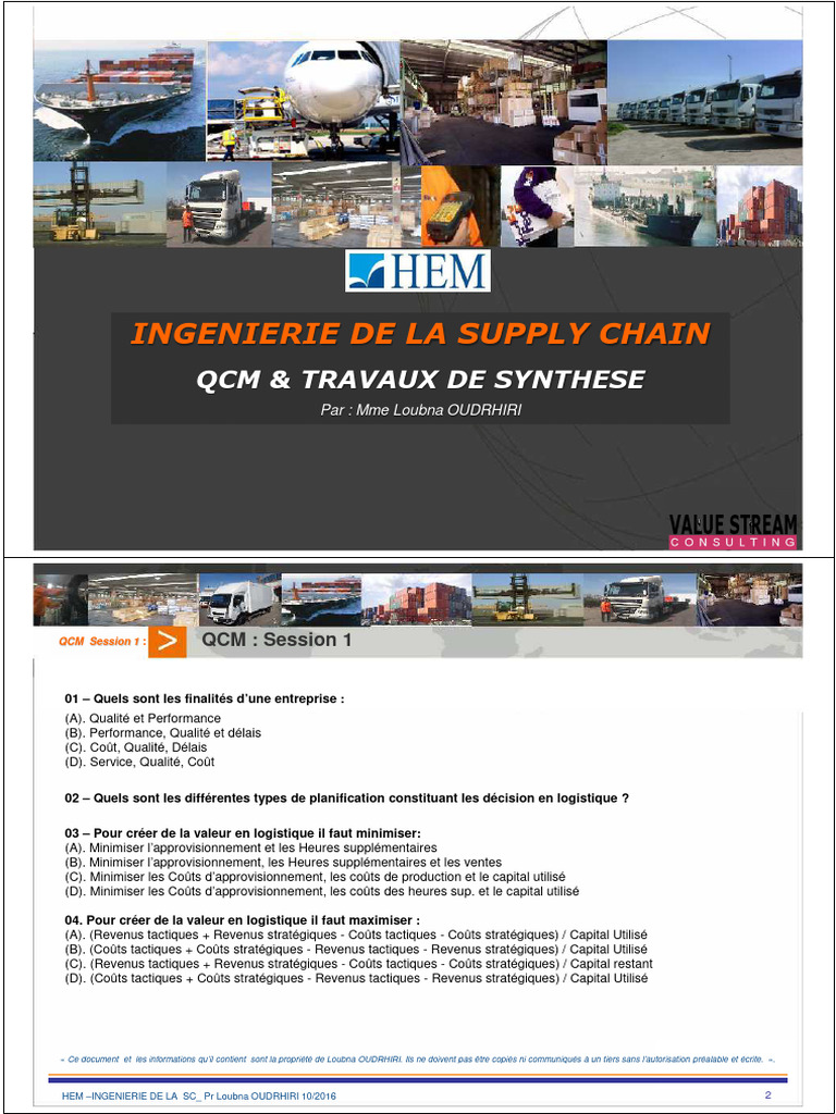 Ingénierie de la Supply Chain HEM | PDF | Inventaire | Logistique