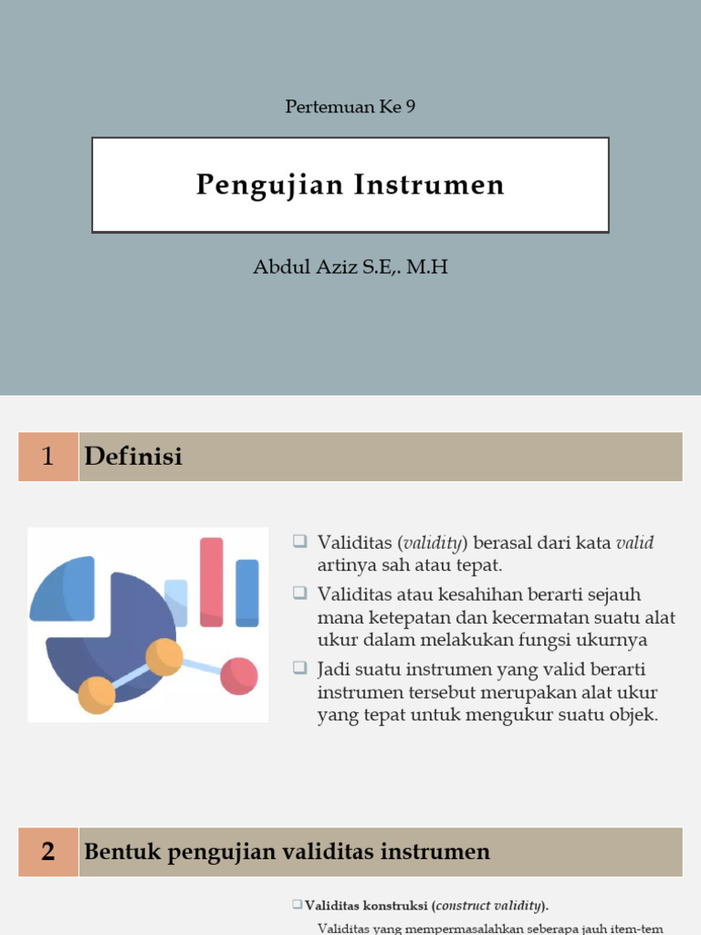 Pengujian Validitas dan Reliabilitas Instrumen | PDF
