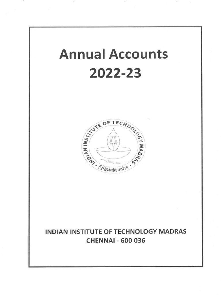 Iit madras annual accounts for 2022 23 pdf government of india