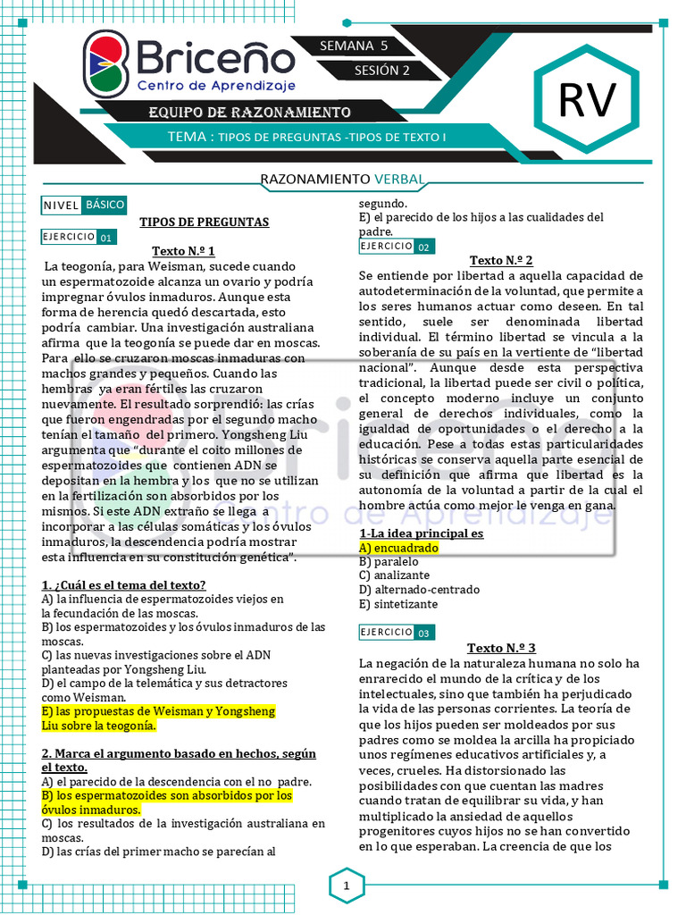 05.2 Tipos de Preguntas - Propósito Comunicativo (RPTA) | PDF | Grafeno ...
