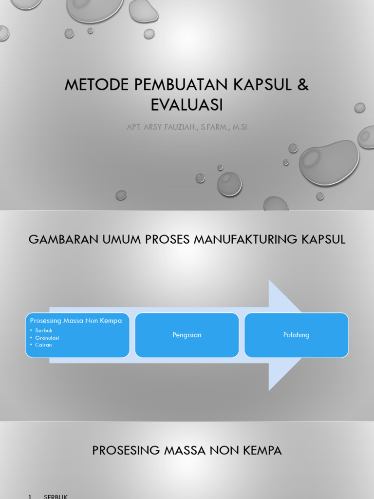 Metode Pembuatan Kapsul & Evaluasi Kapsul | PDF