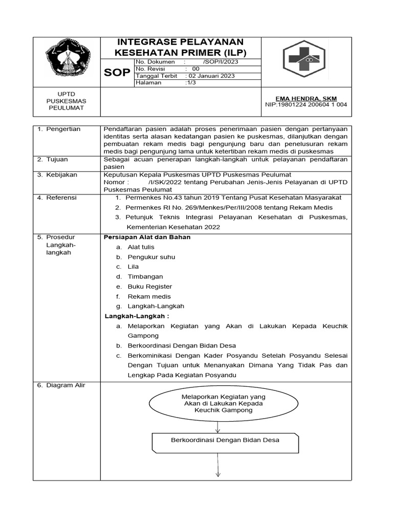SOP Pelayanan ILP di Puskesmas | PDF
