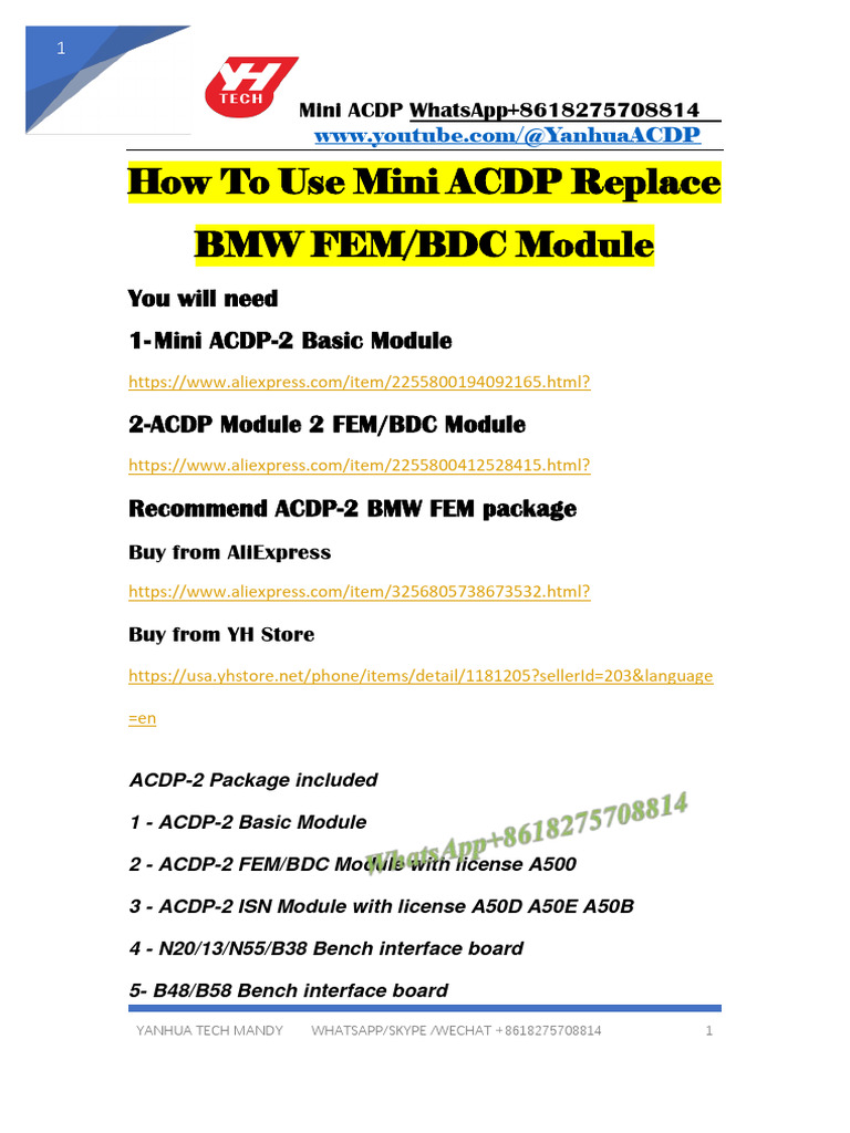 BMW FEM/BDC Module Replacement Guide | PDF | Software | Computing