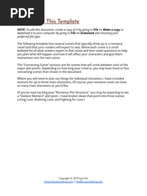 Romance Novel Outline Template