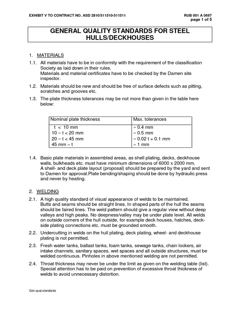 Steel Hulls Quality Standards Guide | PDF | Pipe (Fluid Conveyance ...