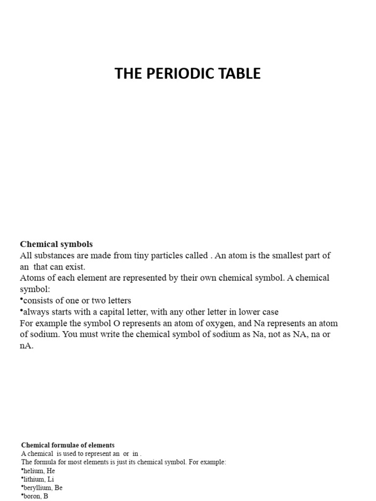 Atomic Structure And Periodic Table Pdf