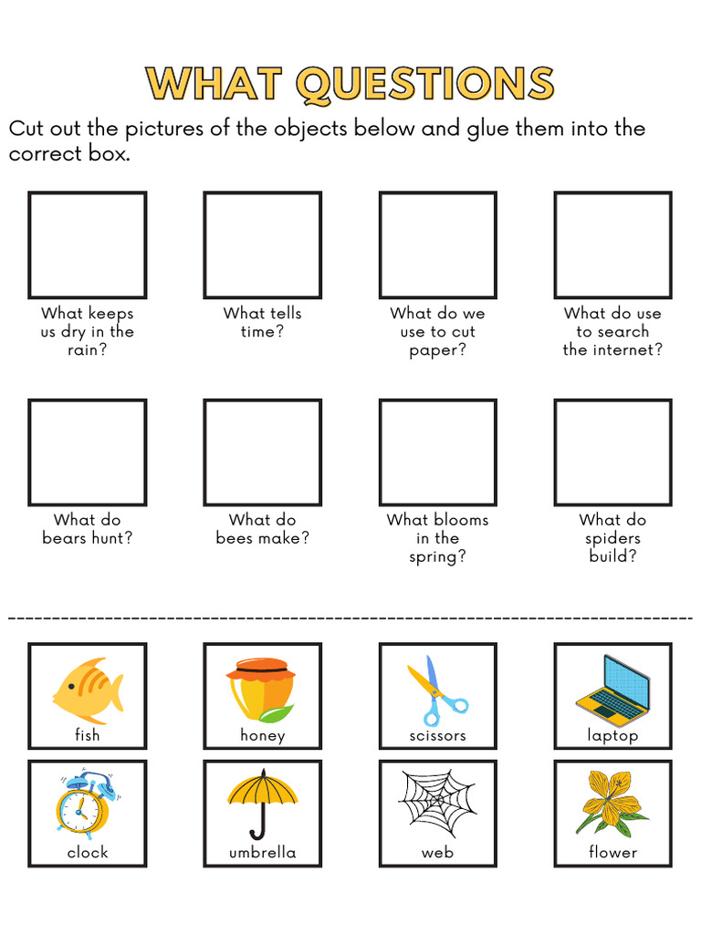 What, When, Who, Why and Where Worksheets For Bella | PDF