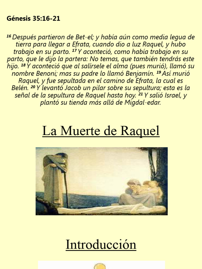 Muerte de Raquel | PDF | Rachel | Jacob