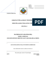 SPM Percubaan 2008 Sabah Mathematics Paper 1