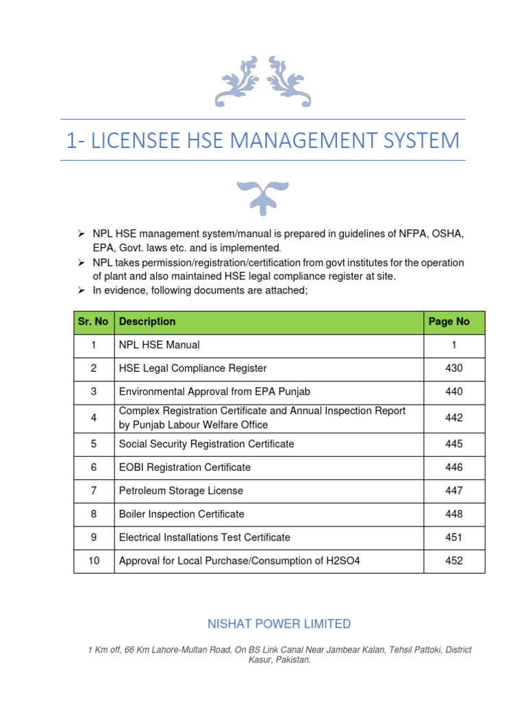 NPL Health, Safety, and Environment Manual | PDF | Occupational Safety ...