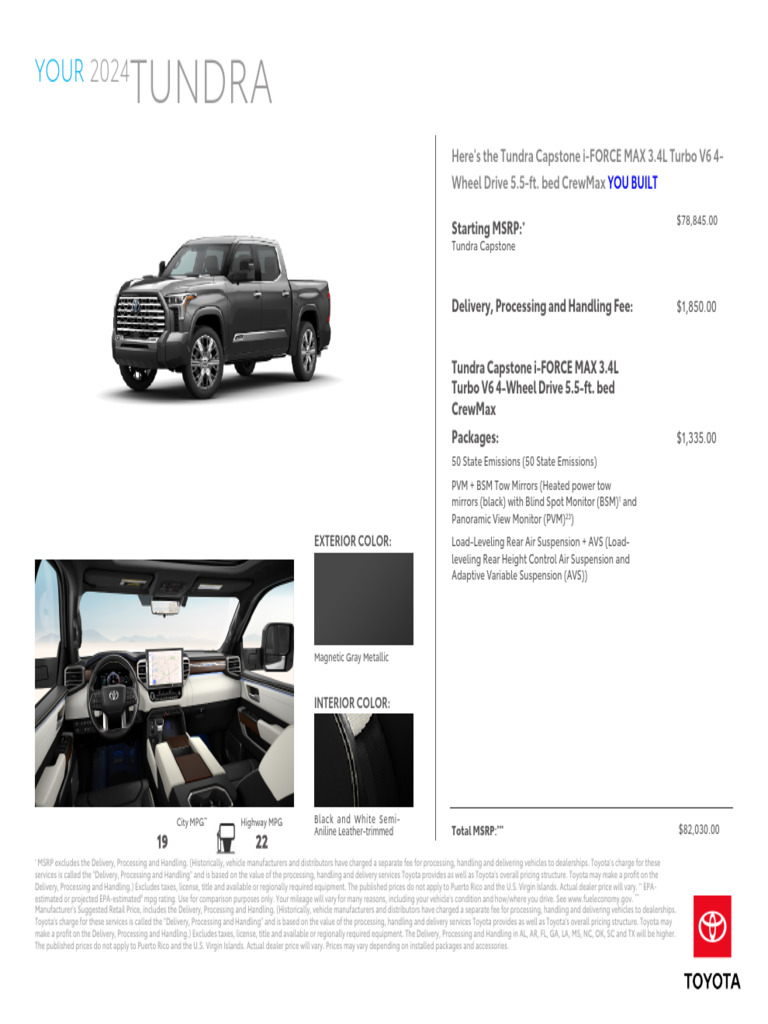 2024 TOYOTA TUNDRA MAINTENANCE SCHEDULE PDF intelligence overview