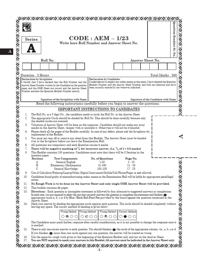 Question Paper Mts Examination 2023 20230317 164520 | PDF | Linguistic ...