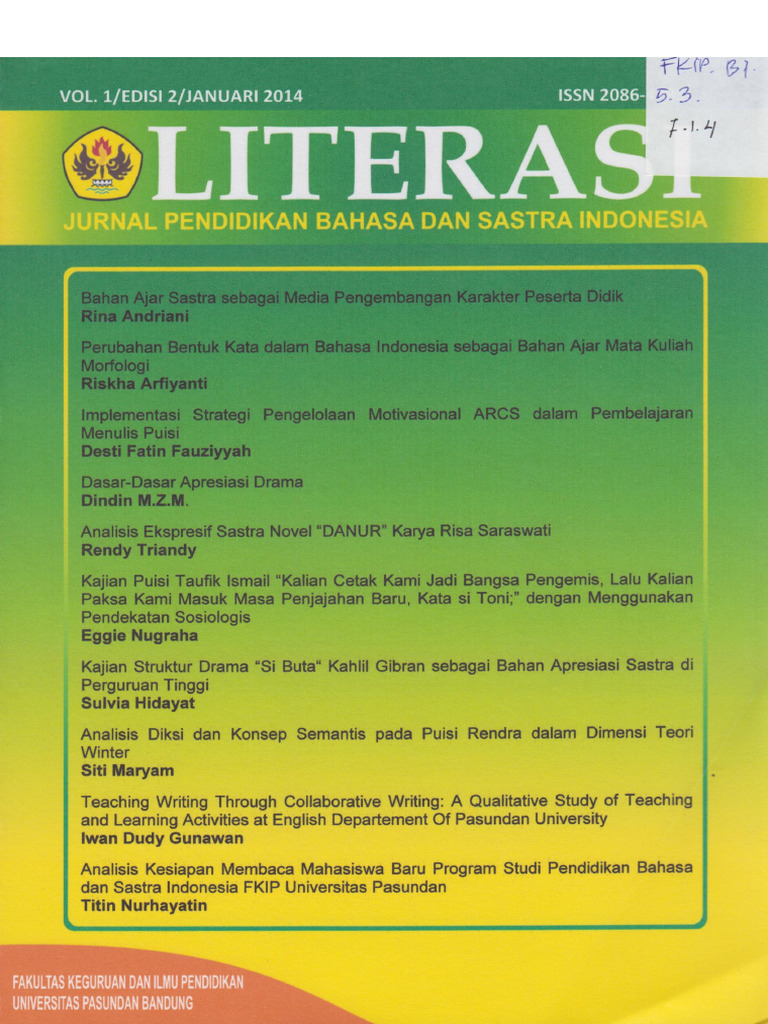Ok-Literasi Jurnal Pendidikan Bahasa Dan Sastra Indonesia Vol 1 Edisi 2 ...