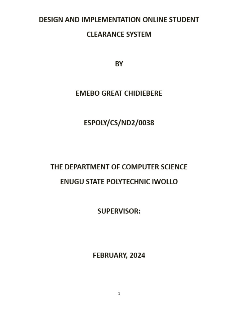 Online Student Clearance System Design | PDF | World Wide Web ...
