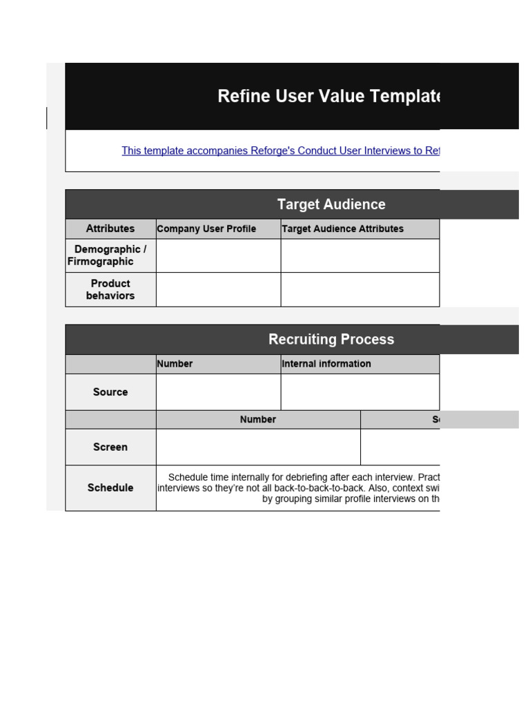 User Value Refinement Template | PDF | Mobile App | Airbnb