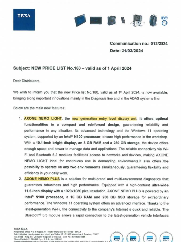 013 2024 new price list no 160 valid as of 1 april 2024 pdf