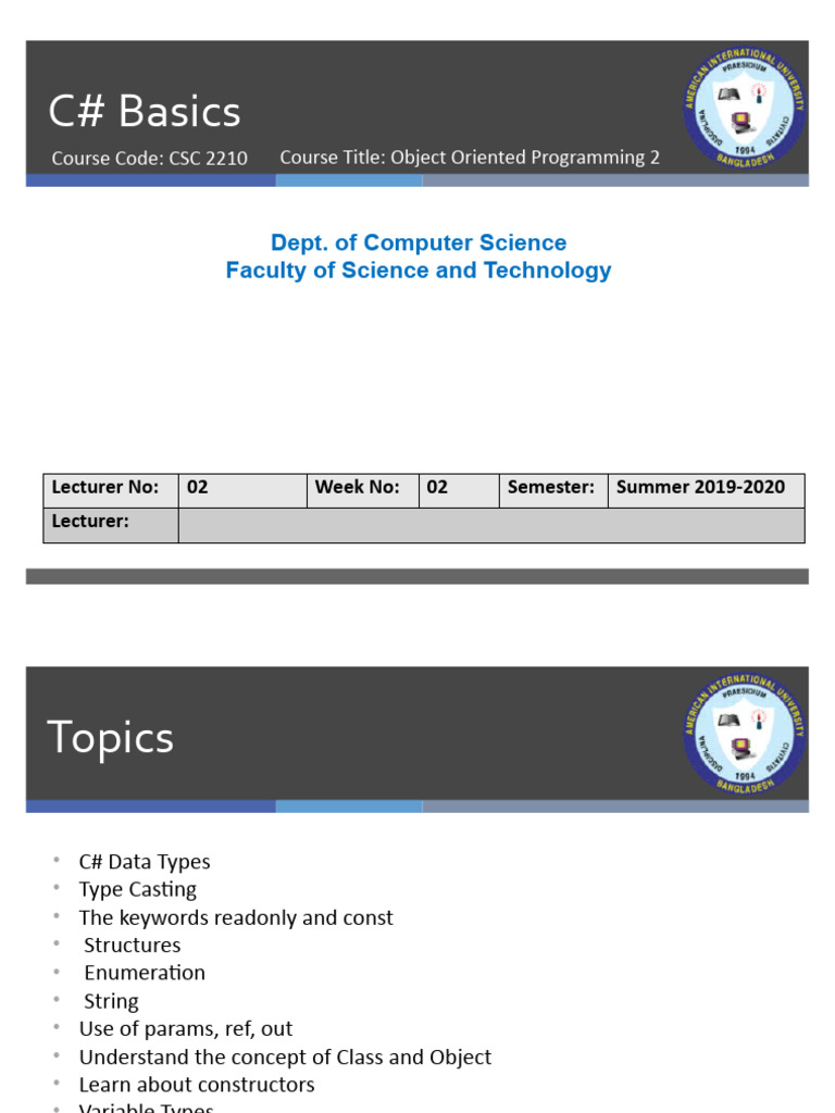 01 Type Casting, Variable Type, Class Object, Constructor | PDF | Class ...