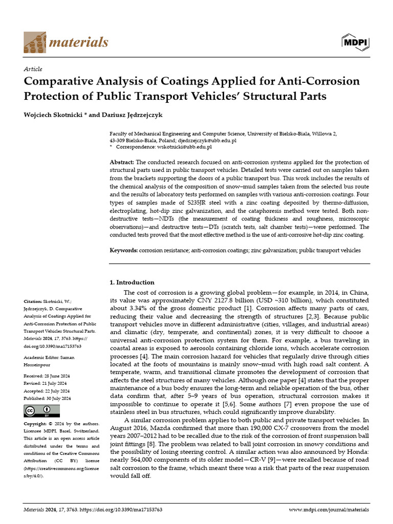 Comparative Analysis of Coatings Applied For Anti-Corrosion Protection ...