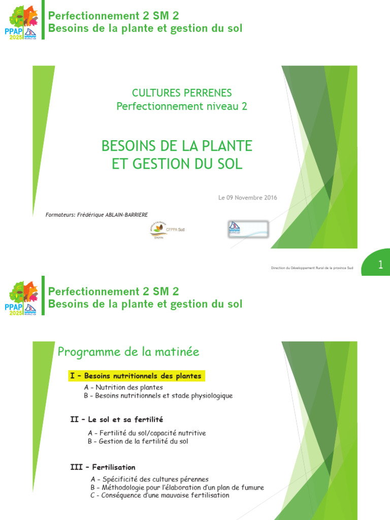 Besoins des Plantes et Gestion du Sol | PDF | Fertilité des sols | Sol ...