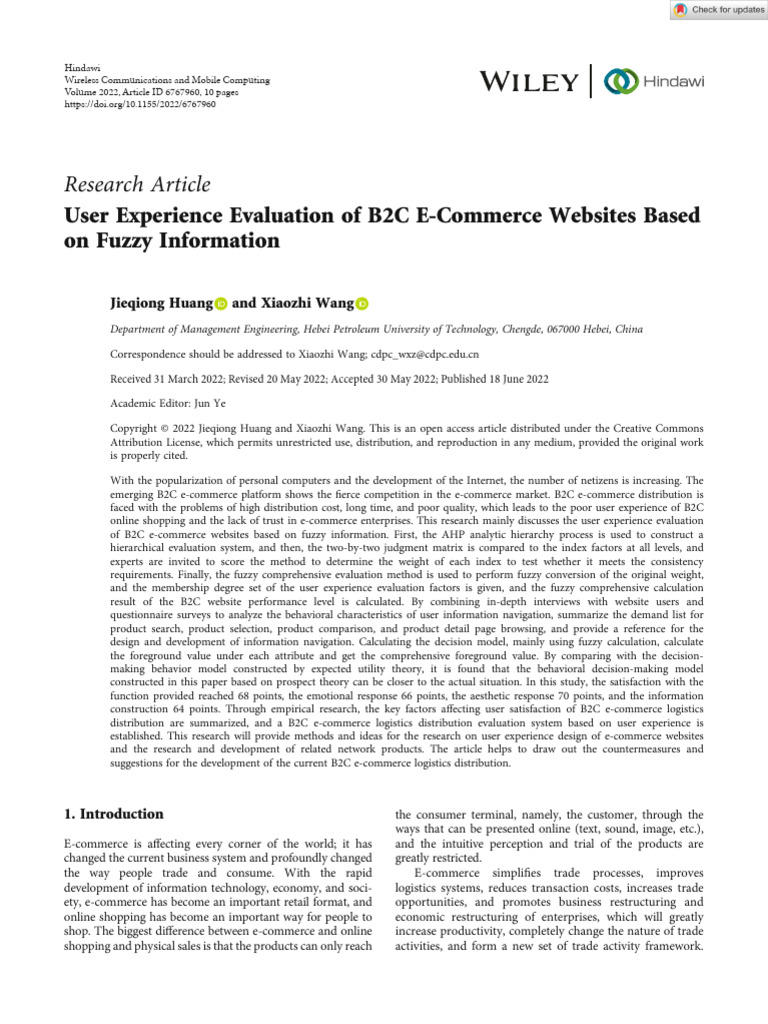 Wireless communications and mobile computing 2022 huang user