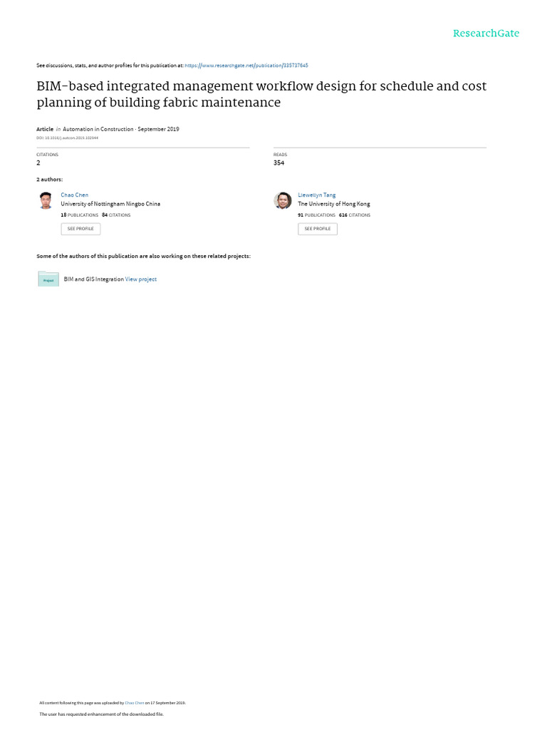 BIM Workflow for Building Maintenance Planning | PDF | Building ...
