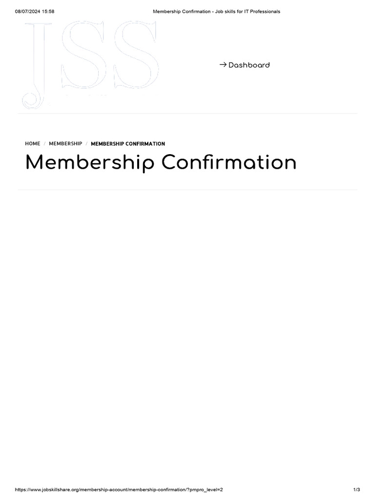 IT Skills Membership Confirmation | PDF | Career & Growth