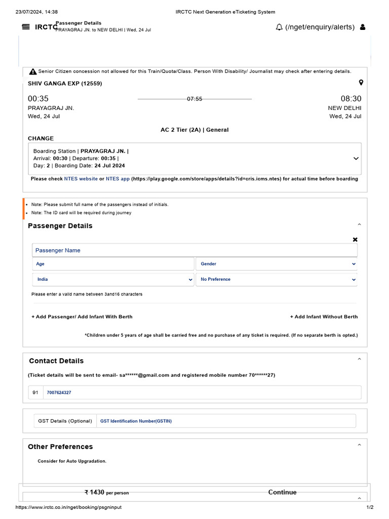 IRCTC Next Generation eTicketing Guide | PDF | Identity Document ...