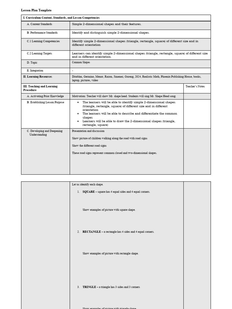 Shape Learning Worksheet