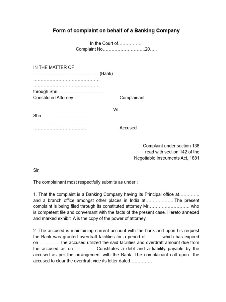 form-of-complaint-on-behalf-of-a-banking-company-pdf-cheque