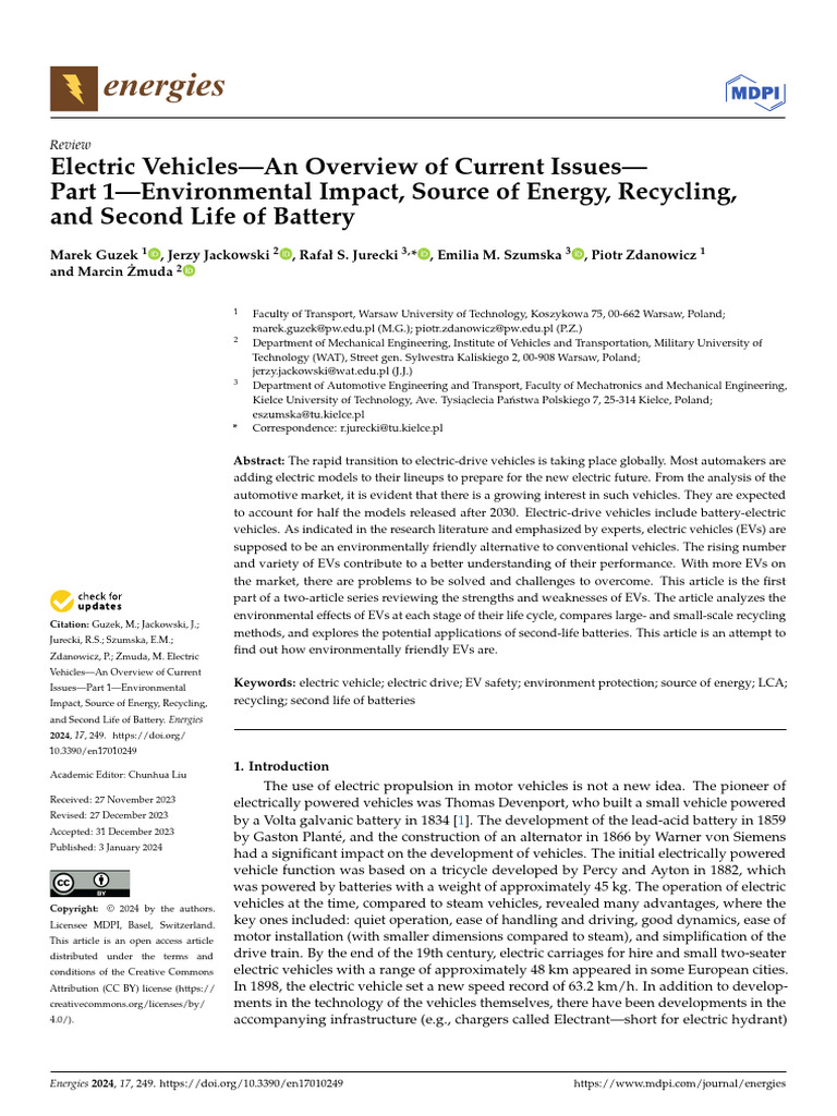 Electric Vehicles-An Overview | PDF | Electric Vehicle | Life Cycle ...