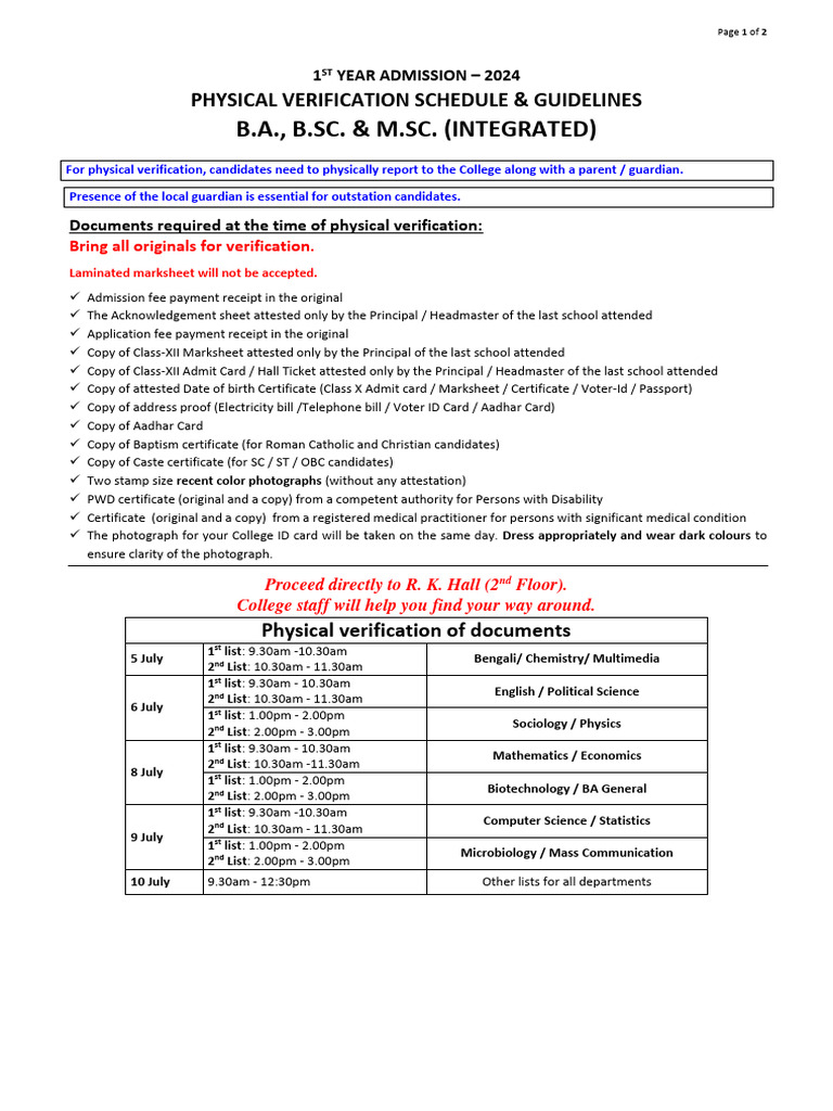 Arts & Science Verification Notice - ALL LISTS | PDF | Identity Document