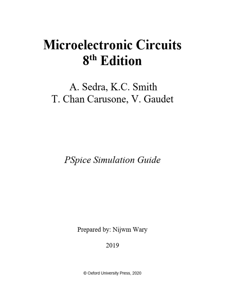 PSpice Simulation Guide for Circuits | PDF | Spice | Electricity