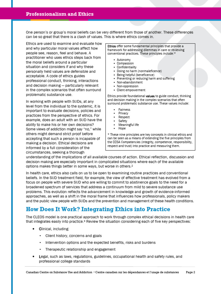 CCSA Professionalism Ethics Volume 02 | PDF | Substance Use Disorder ...