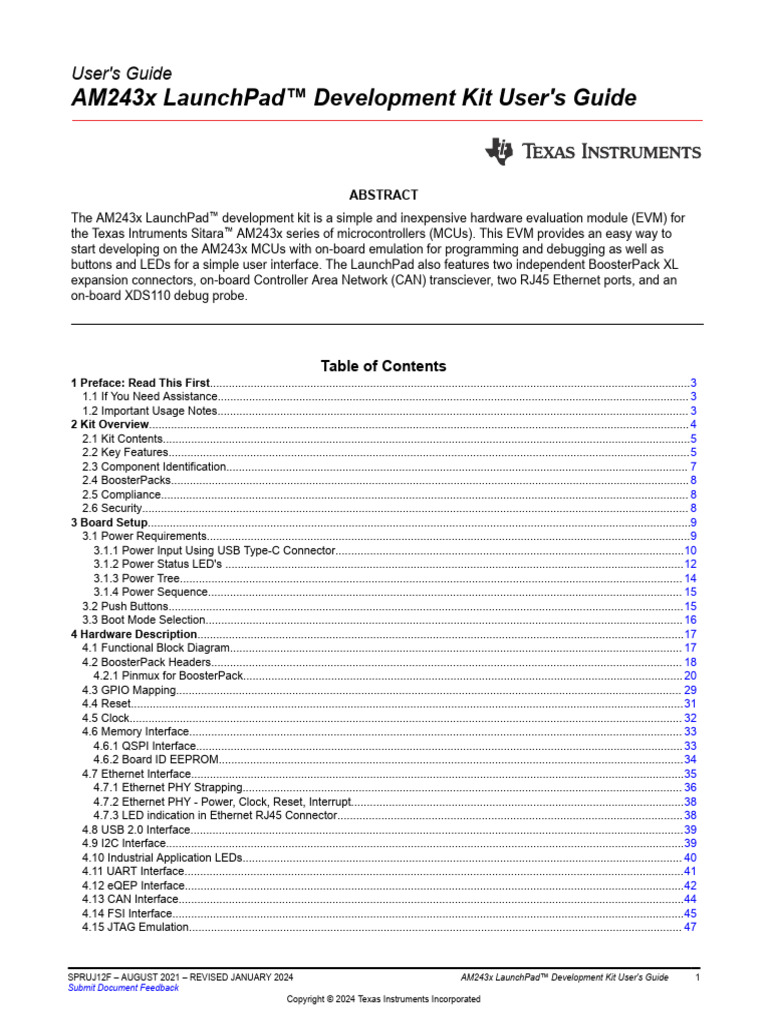 AM243x LaunchPad User Guide | PDF | Usb | Manufactured Goods