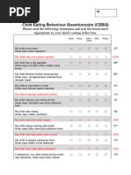 CEBQ Child Eating Behavior Questionnare | PDF | Appetite | Psychology
