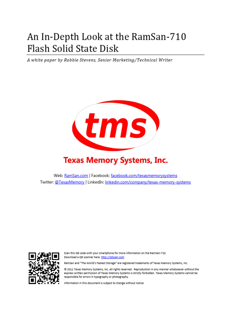 TMS In-Depth Look at The RamSan-710 Flash Solid State Disk | PDF ...