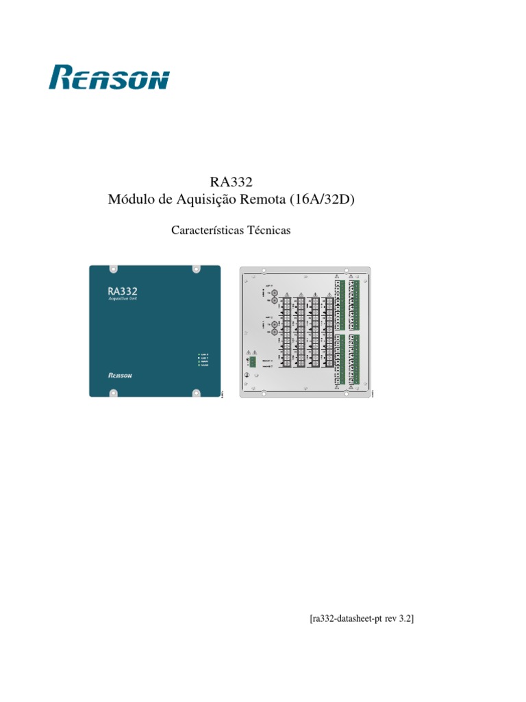 Datasheet RA332: Módulo de Aquisição | PDF | Computação e Tecnologia da ...