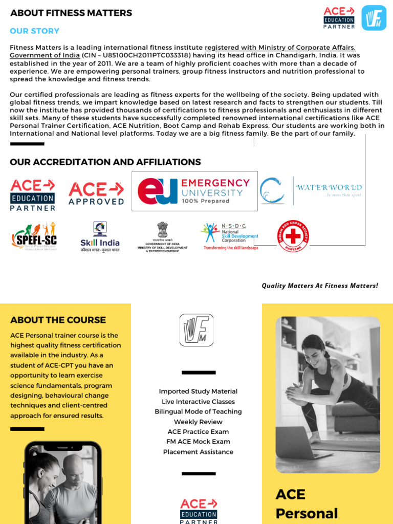 ACE Personal Trainer Course in India | PDF | Personal Trainer